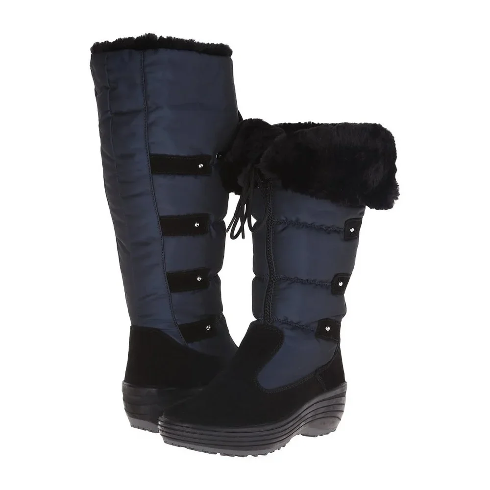 PAJAR Canada New BOOTS Fur Trim Wedge Front Zip Waterproof Winter Women's 10